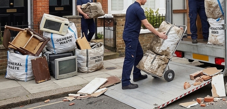 Man with a van service collecting debris from home in London